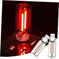 2 PCS USB Car LED Lights Interior, Touch Control Adjustable Brightness Red