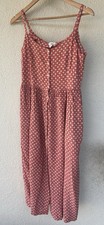 J.Crew Red Floral Daisy Button Down Midi Dress 12 Ditsy Cottage Prairie Farm