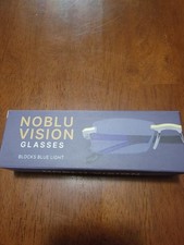 NoBlu Vision Blue Light Blocking Glasses Rimless Gold Bridge New