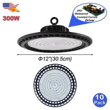 300W 10Pack UFO Led High Bay Light Workshop Commercial Garage Industrial Factory