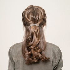 2 Pcs Bridal Pearl Hair Comb Rhinestone Crystal Hair Accessories for Wedding