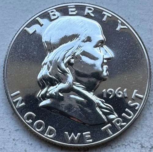 1961 Proof Franklin Half Dollar 90% Silver-INV#8567