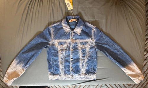 MARNI Flocked Denim Trucker Jacket (Iris Blue) | Size 50 | NEW - product listing photo