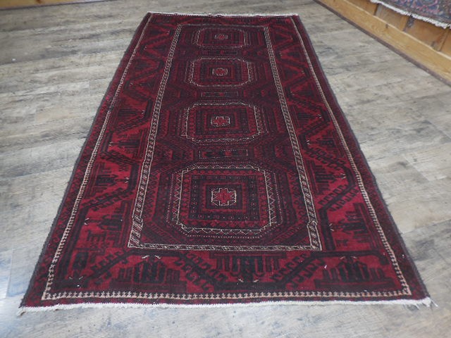 Anatolian Vintage Turkish Rug HandMade Turkish Tribal Geometric Rug 3.6x6.9 Ft