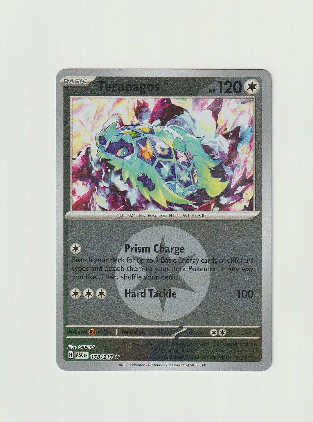 Terapagos Energy Symbol Pattern 178/217 Reverse Holo ME: Ascended Heroes NM