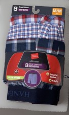 Hanes Big Boys Ultimate Comfortsoft Plaid Boxers Pack Medium 10-12 - Brand New