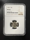1944  10C Mercury Silver Dime NGC MS66