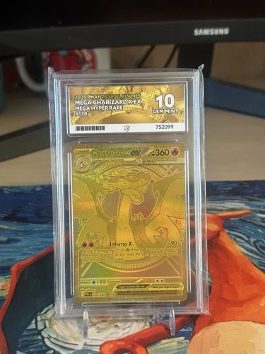 Pokemon Mega Charizard X Ex 130/094 PFL Gem Mint Ace 10 Mega Hyper Rare