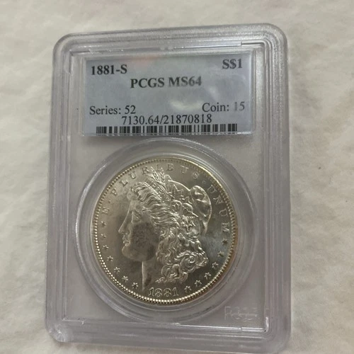 1881 S PCGS MS64 Morgan Silver Dollar FREE SHIPPING brilliant