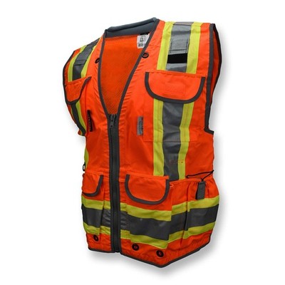 Radians SV55 Class 2 Hi Vis Reflective Engineer Safety Vest Orange XL Pockets
