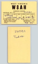 Ham Radio QSL QSO Postcard W8AH, Charleston, WV, USA