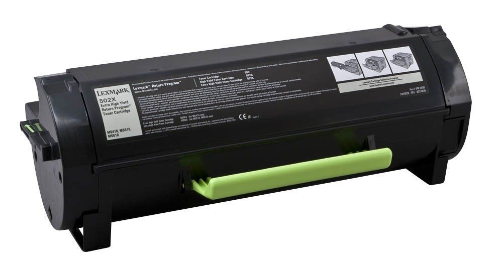 Toner Lexmark 502X noir évitant les fuites de poudre pour une impression laser sans trace