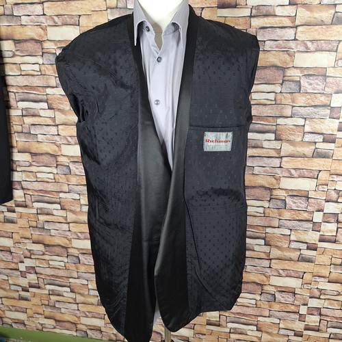 Richman Brothers 2 Piece Tuxedo Suit Mens 44R 38X30 Black 1960s Shawl - Picture 8 of 13