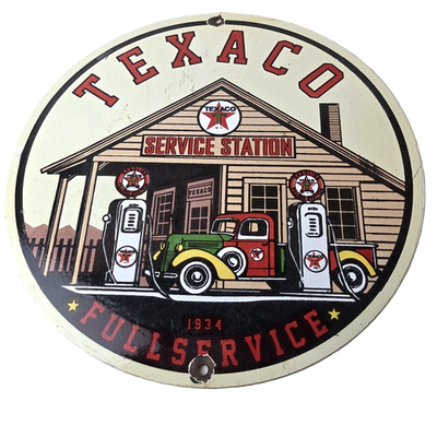 #ad #ad Vintage Texaco Gasoline Advertisement Sign Gas Service Station Porcelain Sign $142.47