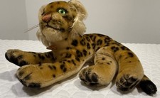 Steiff VINTAGE Original RARE Leopard Mohair Germany Plush Toy Green Eyes Parrdy