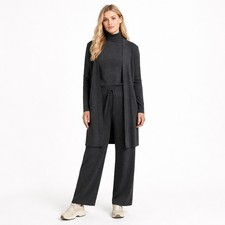 Completo Donna Loungewear Cardigan Lungo + maglia +  Pantaloni Grigio ART 26B