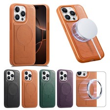 For iPhone 17e 17 Pro Max 16 15 14 Plus 13 Air Shockproof Leather Mag Safe Case