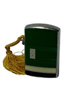 Teeco Mini Art Deco Green Black Ivory Lighter Japan 1 3/8"