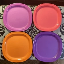 Tupperware Microwave Dessert/ snack Plates size 7 3/4” Set of 4 New - choose you