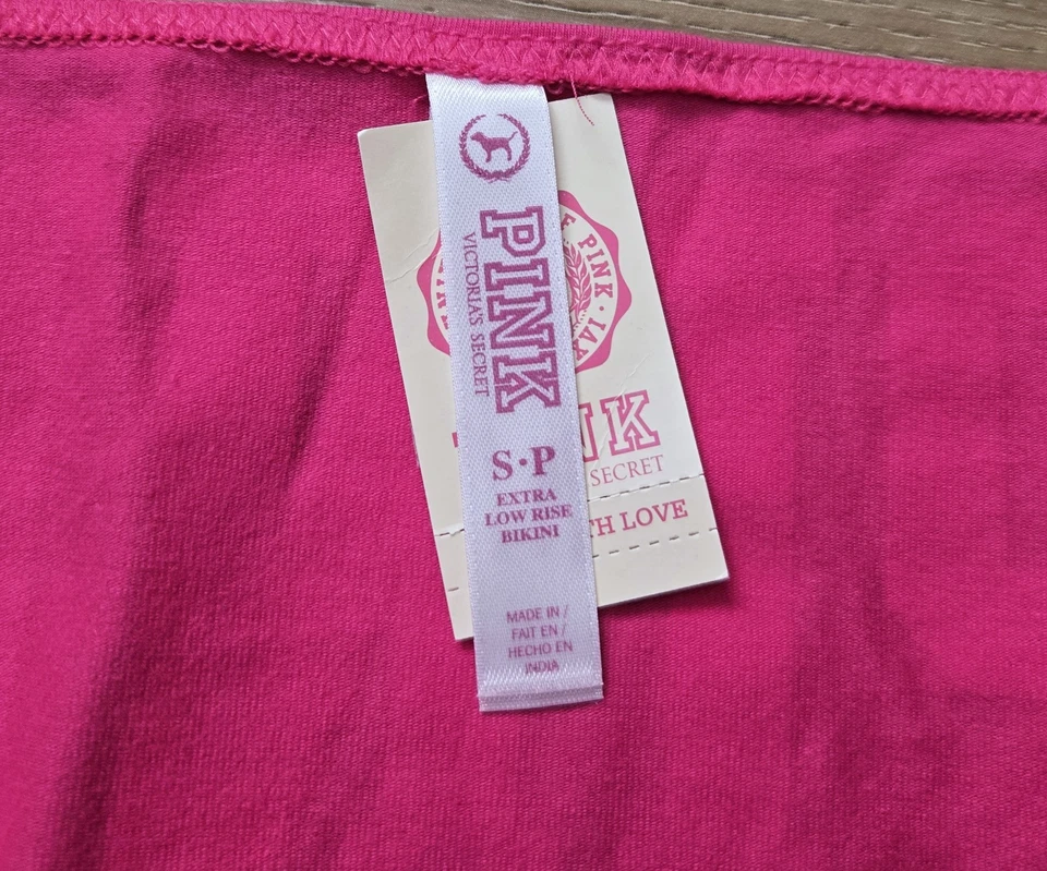 NWT Vintage Victoria's Secret PINK Cotton Graphics Extra Low Bikini Panties S - Image 3 of 3