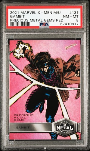 PSA 8 2021 UD Marvel X-Men Metal Universe High Series PMG RED #'d/100 GAMBIT