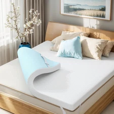 Mattress Topper, Gel-Infused Memory Foam Mattress Topper, High Density Cooling B