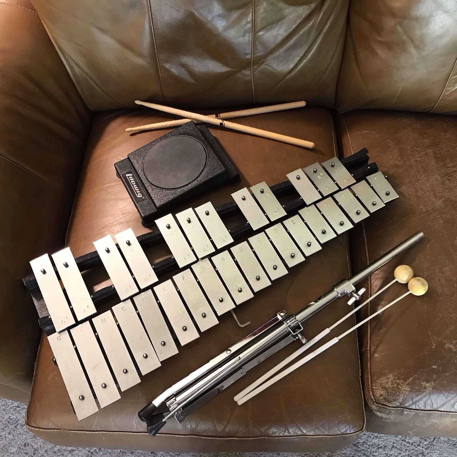 Used Musser Student Bell Percussion Kit w/ Practice Pad in Good Condition