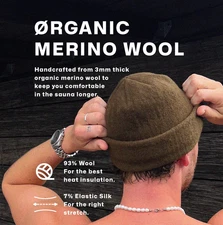 Sauna Hat Natural Merino Wool Sauna Accessory Heat Protection Includes Travel