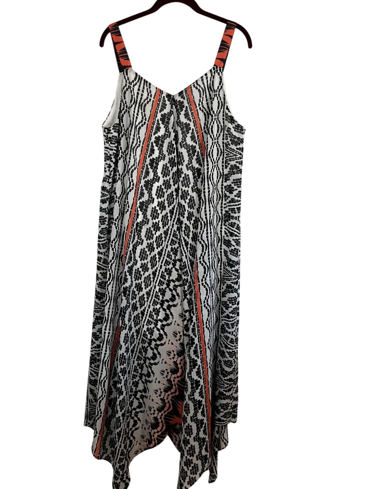 Colorful Animal Print Tank Dress 2X Orange Tribal Western Boho Indie Folk Hippie