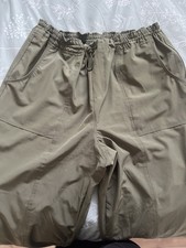 Woman  s Quick Dry Wide Leg Cargo Pants Size L Army Green Drawstring Waist