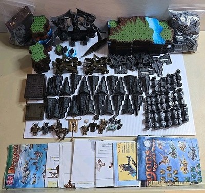Huge 2002 Mega Bloks Dragons Sorcerer's Lair 9886 Castle Parts Lot Minifigures 