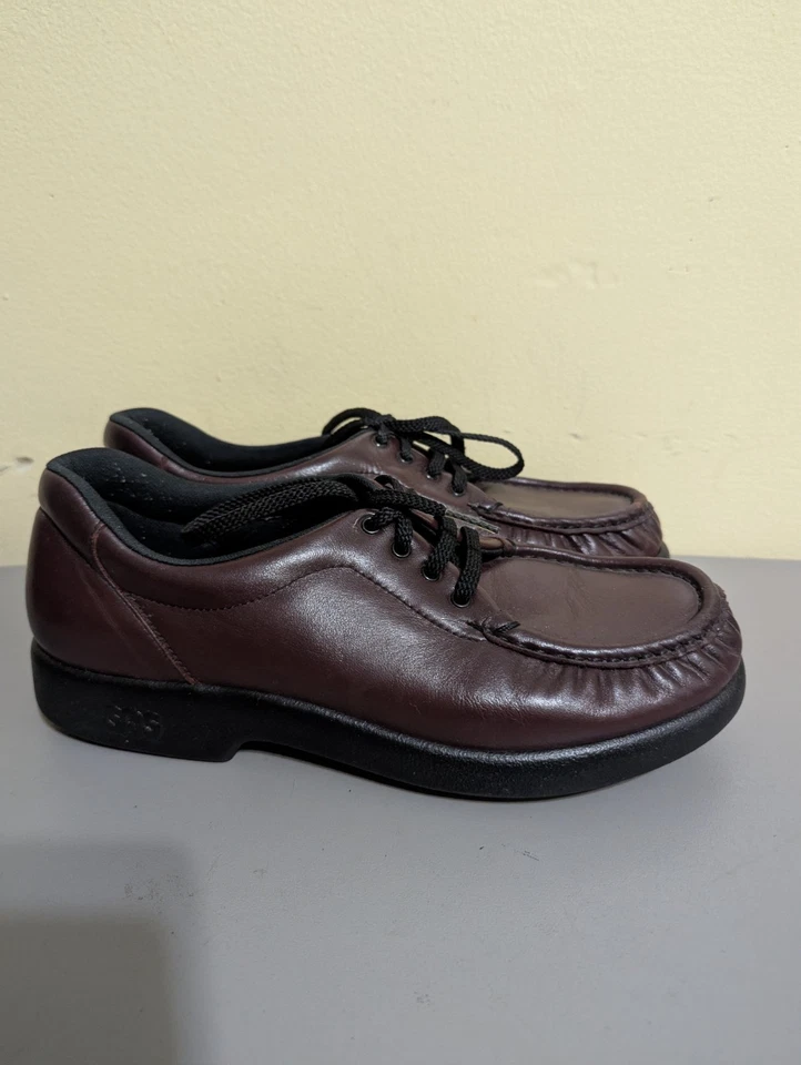 SAS Take Time Puntera Sin usar, en caja, Oxford Mujer Talla 8,5 M Borgoña Tripad Hecho en EE. UU. Foto 2 de 4