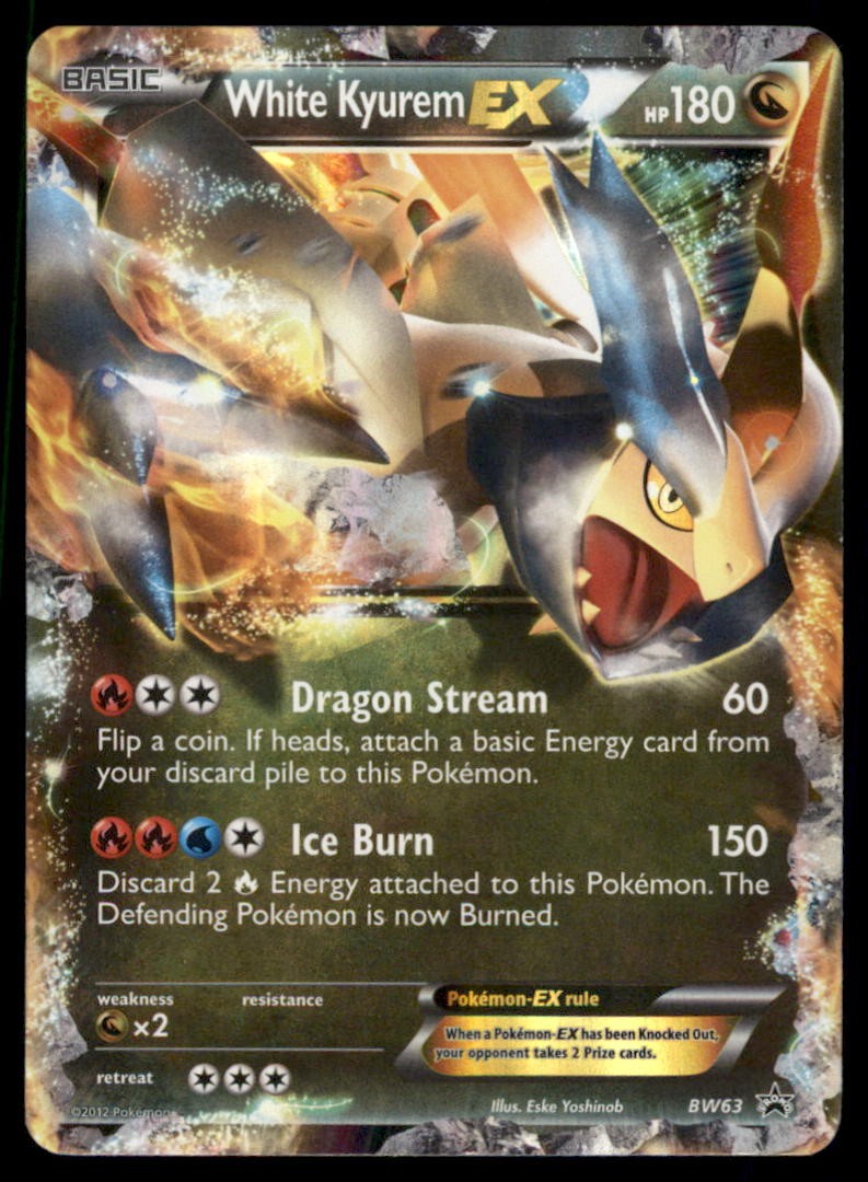 White Kyurem EX BW63 Holo Black And White Promo Pokemon Card