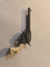 1950s MARX 3" Miniature Die Cast Colt Revolver Toy Gun With Steer Head Handle