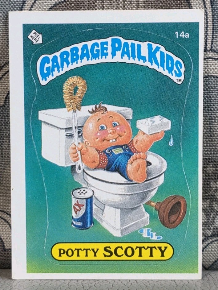1985 Topps Garbage Pail Kids 1st Series 1 POTTY SCOTTY #14a - Matte USA