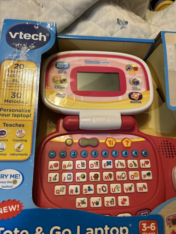 RARE VTECH PINK TOTE &GO LAPTOP EDUCATIONAL COMPUTER TOY - Image 2 of 4