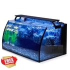 hygger 8 Gal Aquarium Kit LED Light Filter Curved Glass Fish Tank