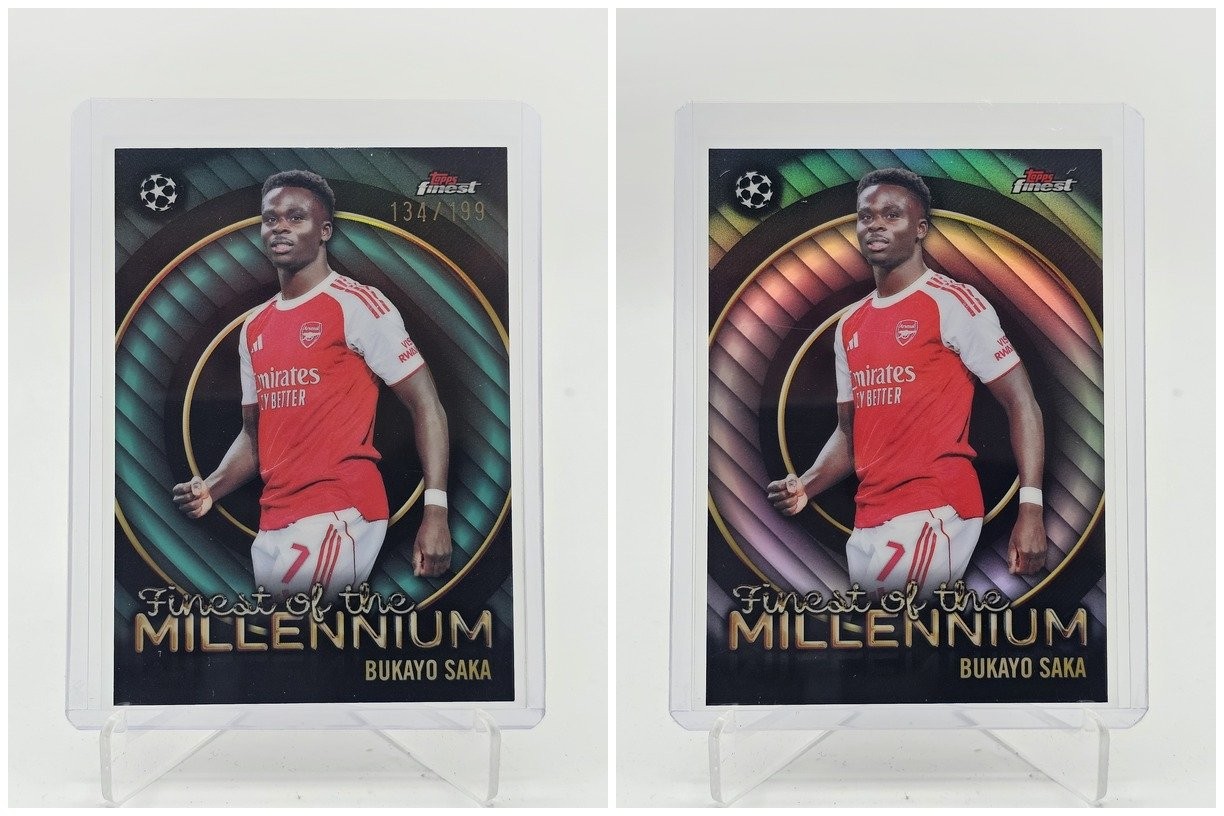 [2] BUKAYO SAKA 2025-26 TOPPS FINEST OF THE MILLENNIUM AQUA REFRACTOR /199 Q5446