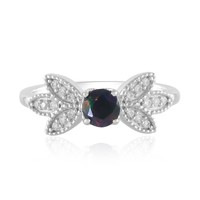 Cavill Mezezo Opal Sterling Silber Ring 925 Platin 0,48Ct Zirkon Blau Elegant-