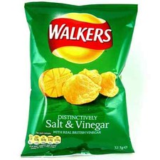 Walkers Crisps Box of 32 x 32.5g Salt and Vinegar NEW STOCK