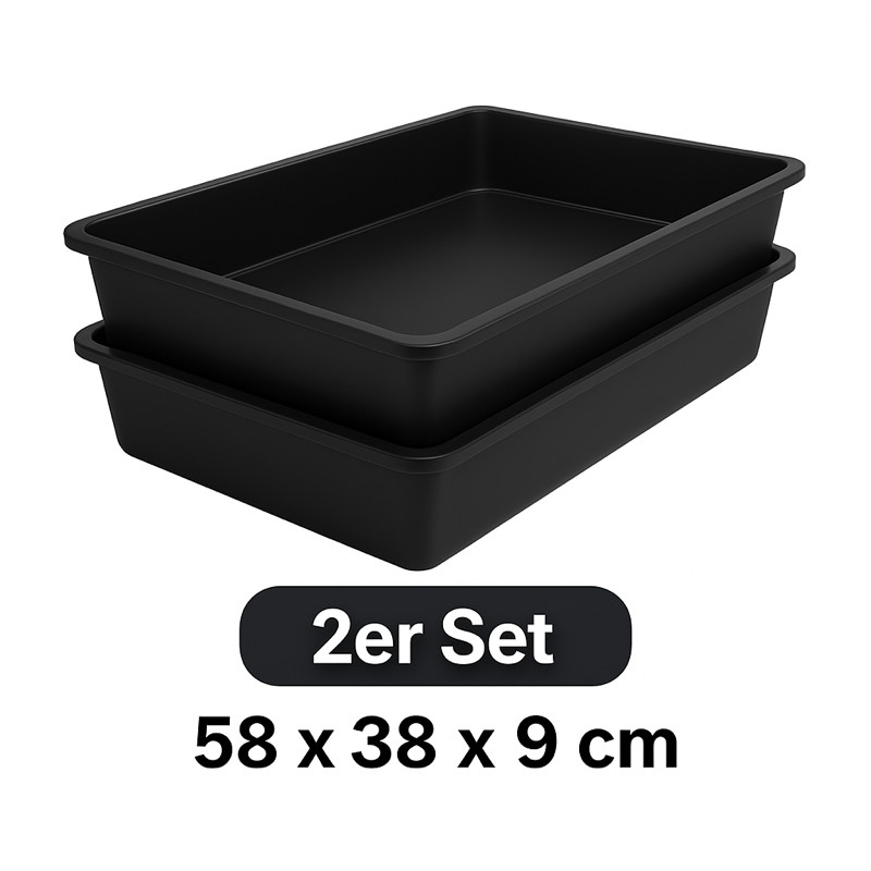 2 x Pro Tray Pflanzschale 58×38×9 cm | Stabile Auffangwanne aus PP – Pflanzenwan