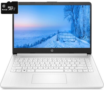 HP 14'' HD Laptop, AMD 2-Core CPU, 8GB RAM, 128GB (64+64), Win 11