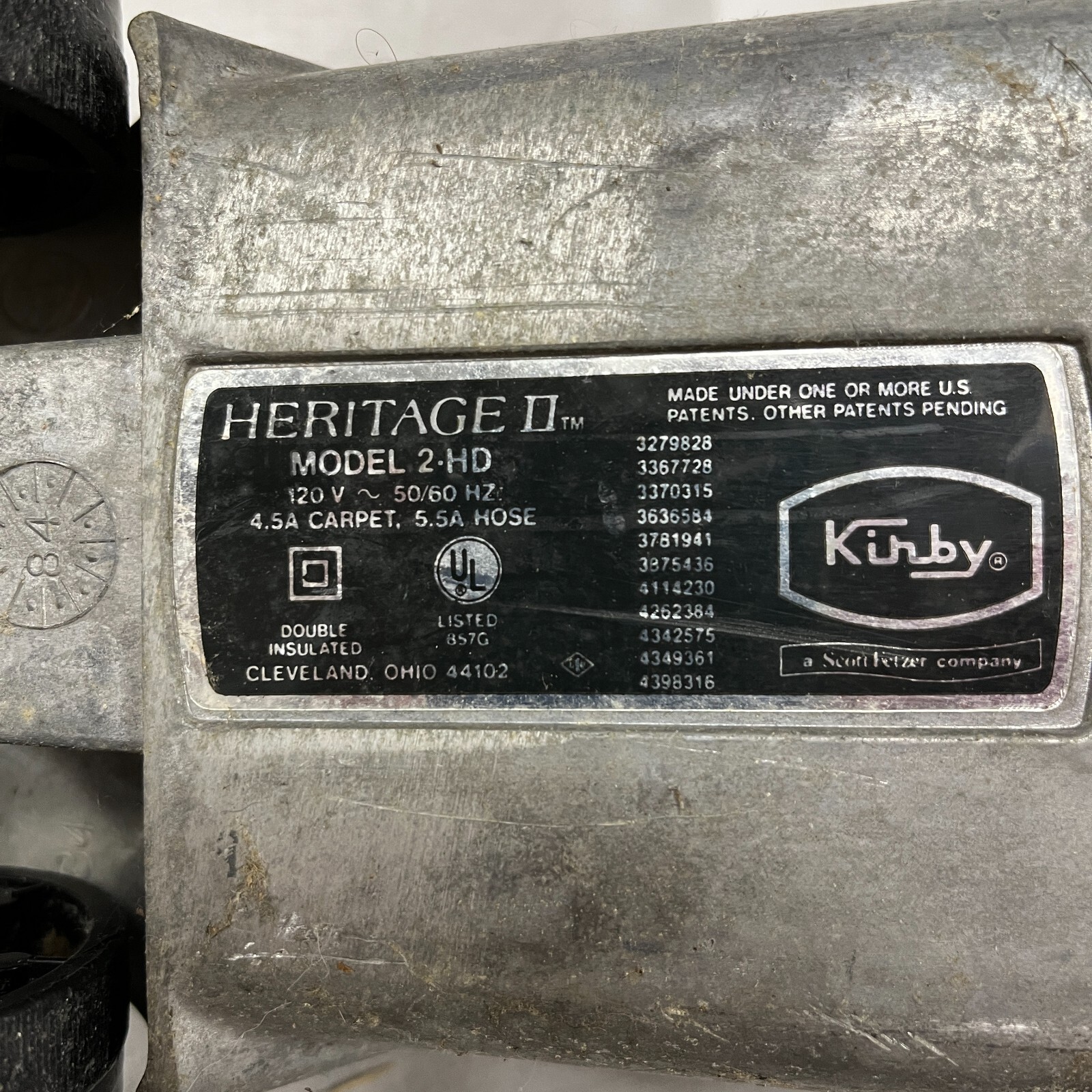 KIRBY Heritage II 2HD Vacuum Cleaner Motor Base Assembly for Parts or