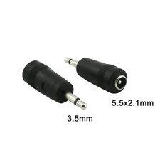 10pcs DC Power 3.5mm Mono Male To 5.5 x 2.1mm Female Adapter Connector Converter