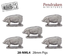 10mm / 15mm / 20mm / 25mm / 28mm Pigs for Wargames / Tabletop Games (NML4)