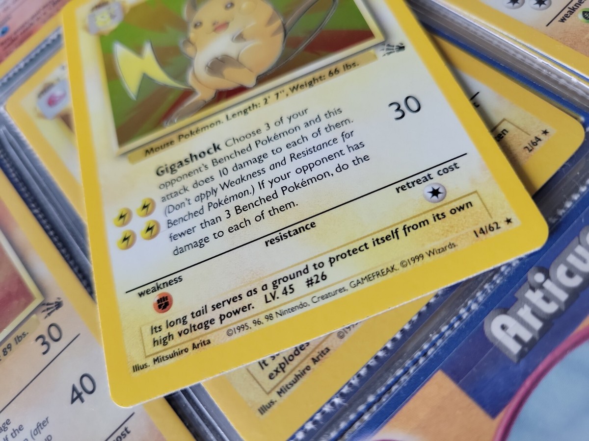 raichu stage 1 pokemon card price Raichu Pokemon Card Stage 1 - 14/62 - 90HP - Gigashock