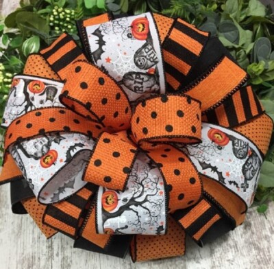 BOWS HALLOWEEN BOWS WREATH BOWS LANTERN BOWS MAILBOX BOWS HANDMADE BOWS