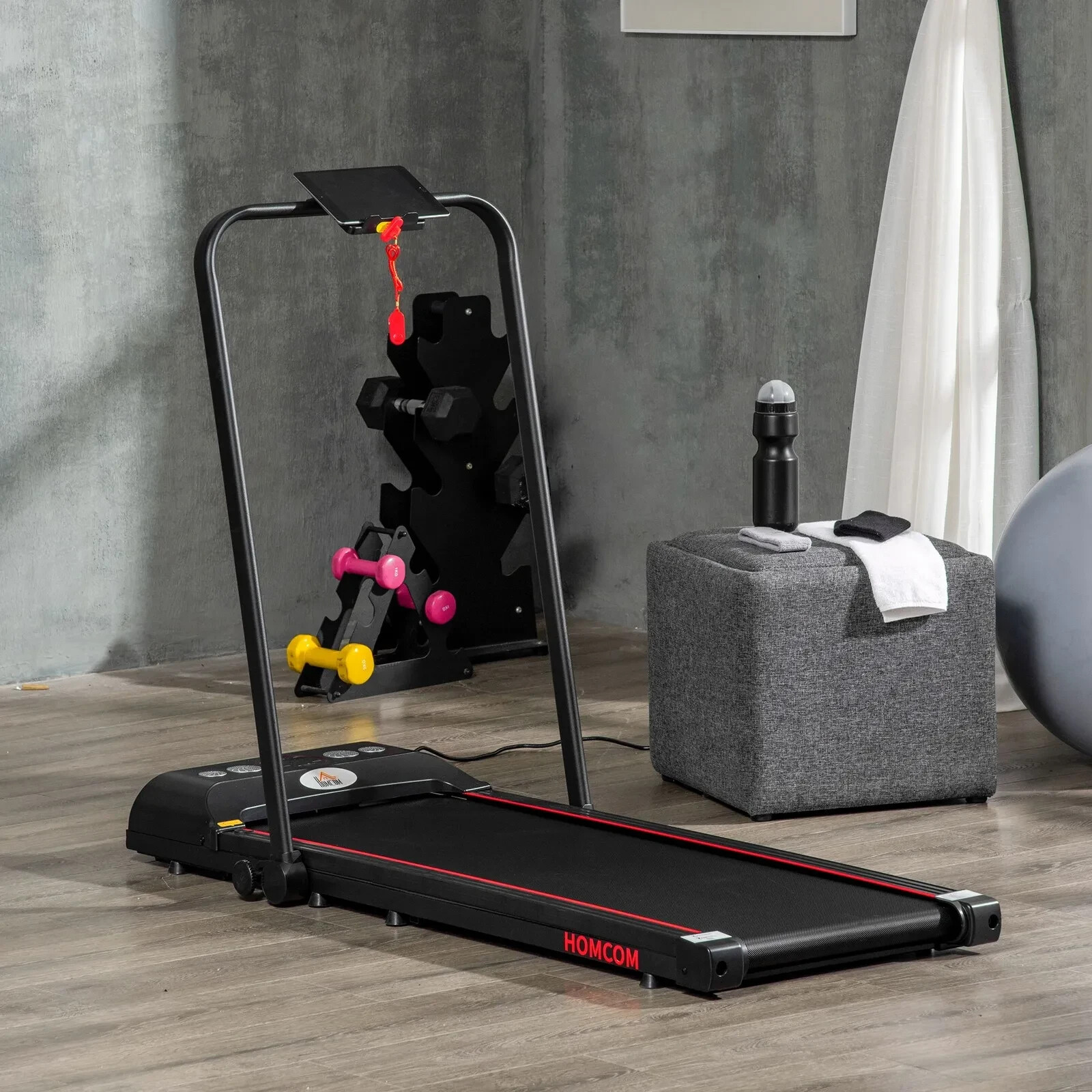 Foldable Walking Treadmill Aerobic Exercise Machine with LED Display