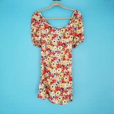 NEW Reverse Dress Women's Size Large Floral Lace Up Mini