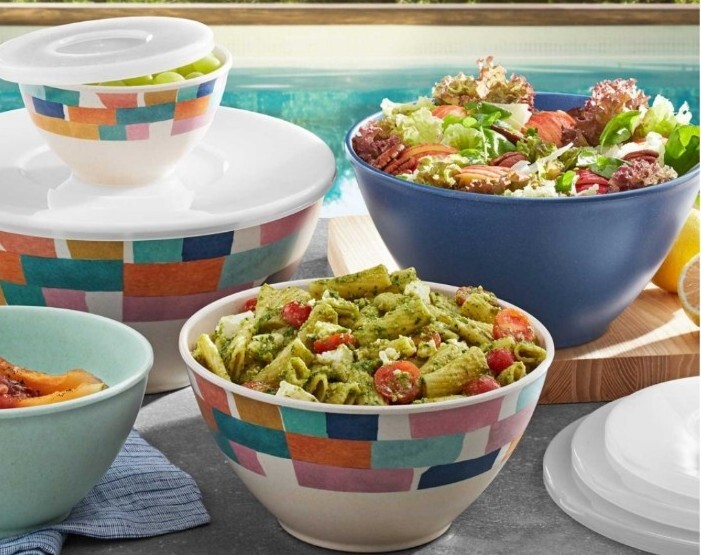 Ensemble De 10 Bols à Nicher Member's Mark - Mélamine Motif Tuiles Espagnoles - Lavable Au Lave-vaisselle